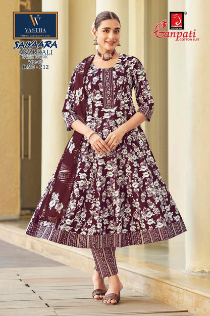 Saiyaara Vol 2 Ganpati Pure Cotton Readymade Anarkali Suits Wholesale