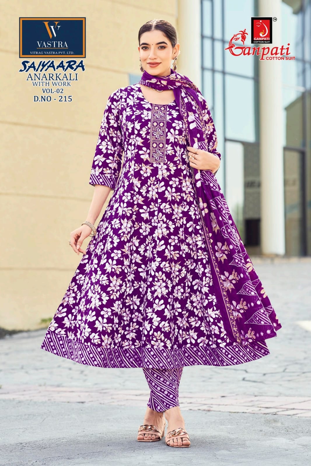 Saiyaara Vol 2 Ganpati Pure Cotton Readymade Anarkali Suits Wholesale