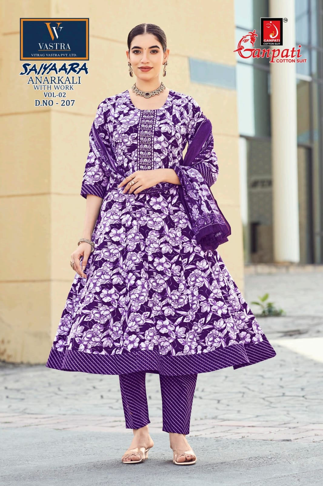 Saiyaara Vol 2 Ganpati Pure Cotton Readymade Anarkali Suits Wholesale