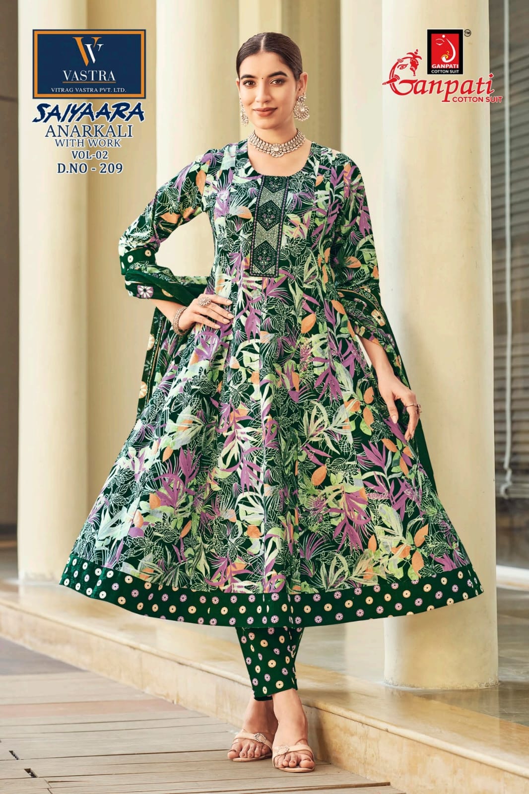 Saiyaara Vol 2 Ganpati Pure Cotton Readymade Anarkali Suits Wholesale