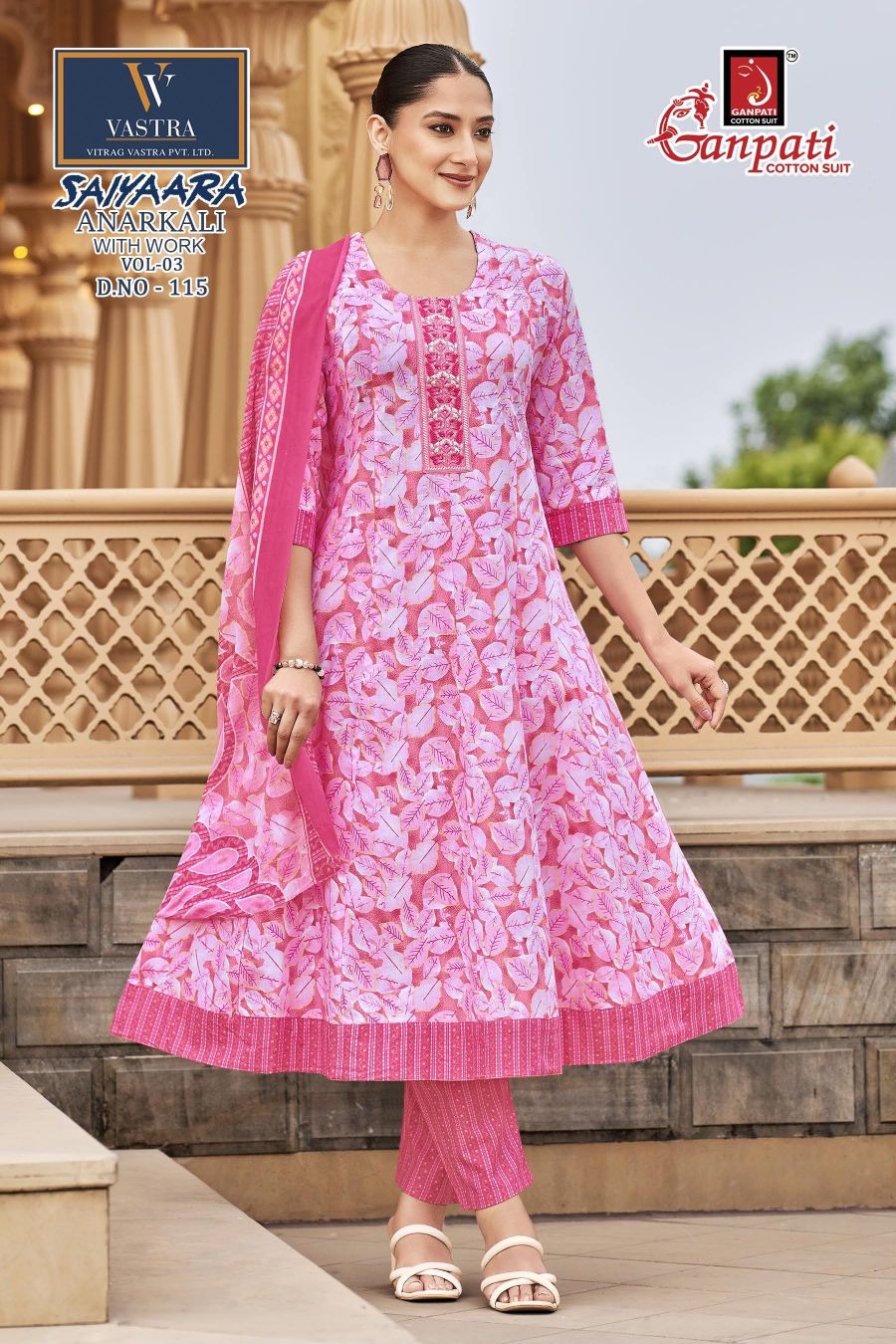 Saiyaara Vol 3 Ganpati Cotton Readymade Anarkali Suits Wholesaler
