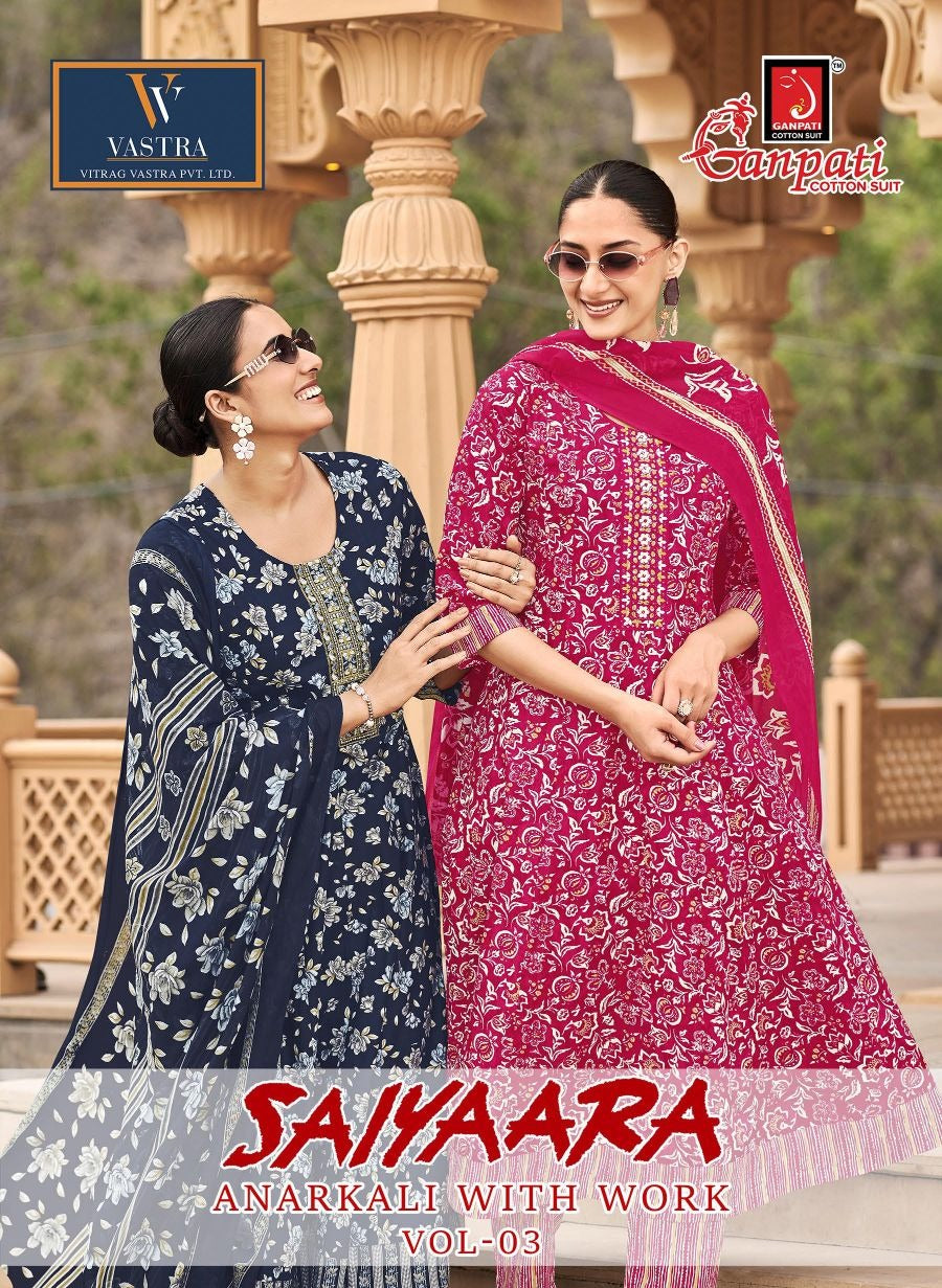 Saiyaara Vol 3 Ganpati Cotton Readymade Anarkali Suits Wholesaler