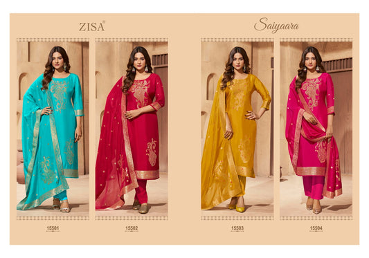 Saiyaara Zisa Pure Silk Pant Style Suits Wholesaler Ahmedabad