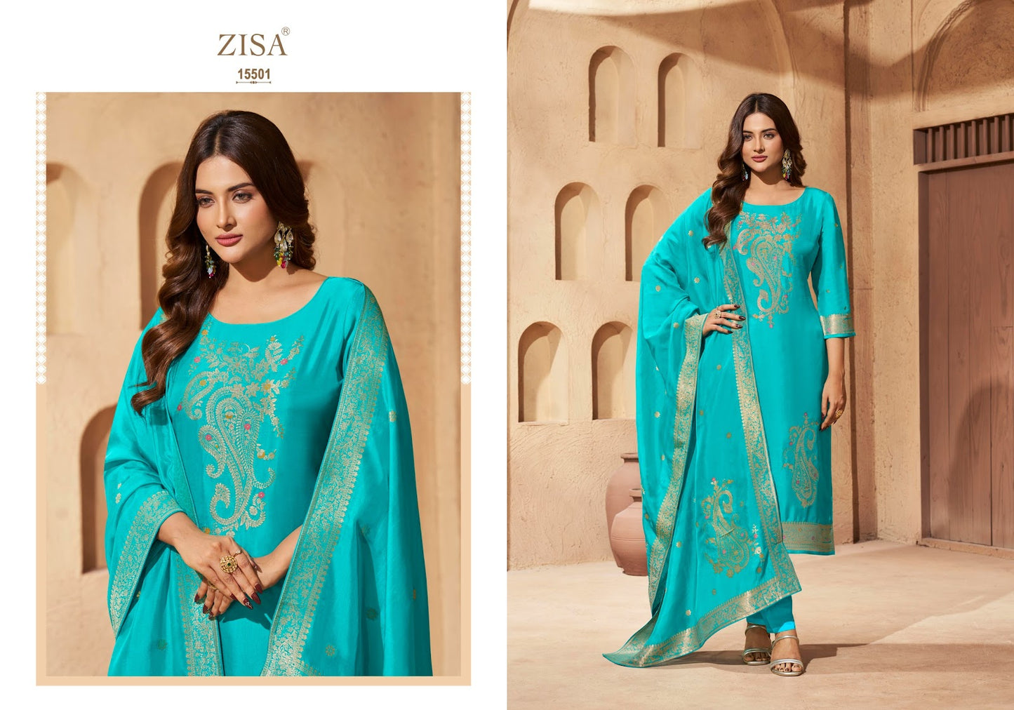 Saiyaara Zisa Pure Silk Pant Style Suits Wholesaler Ahmedabad