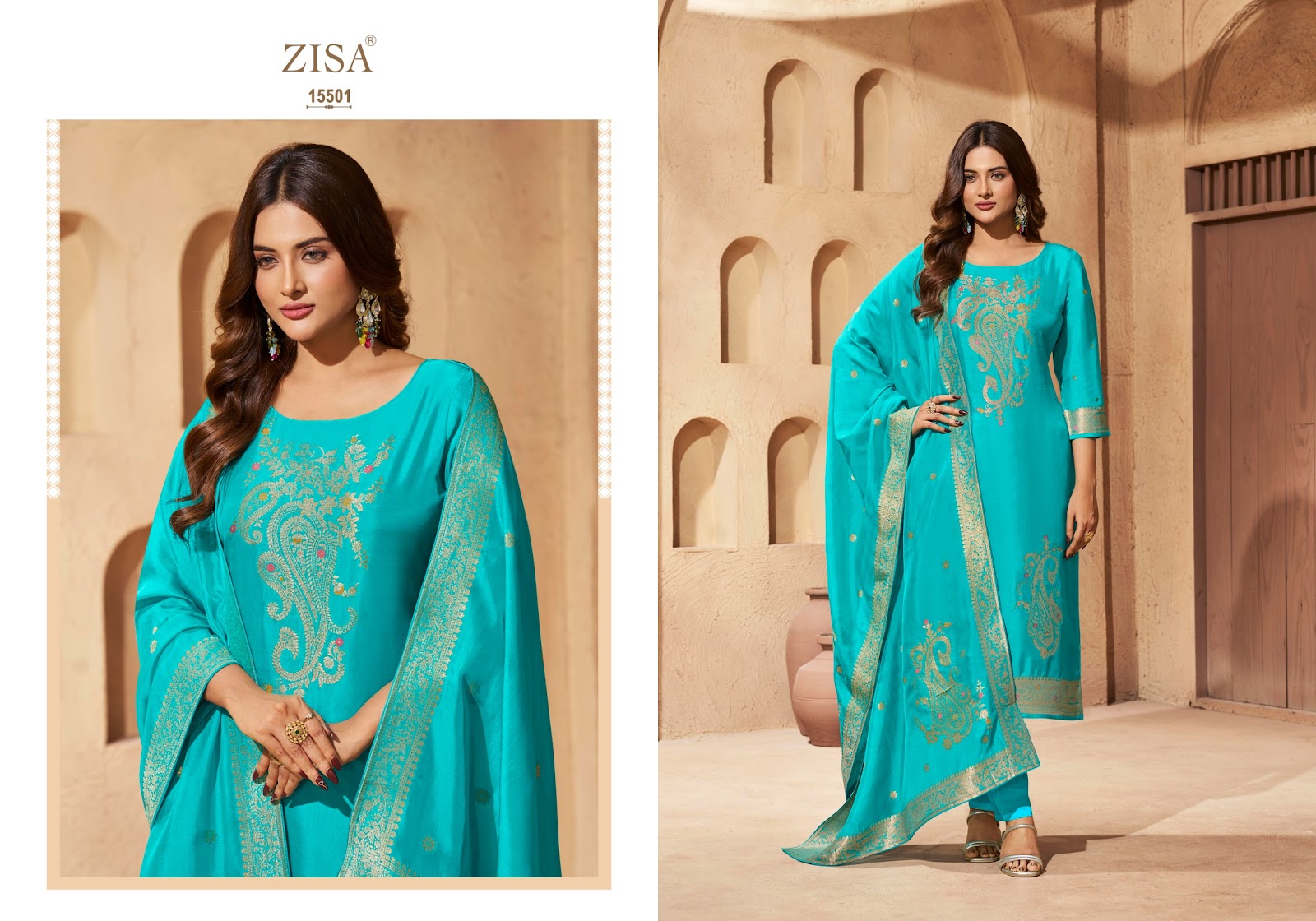 Saiyaara Zisa Pure Silk Pant Style Suits Wholesaler Ahmedabad