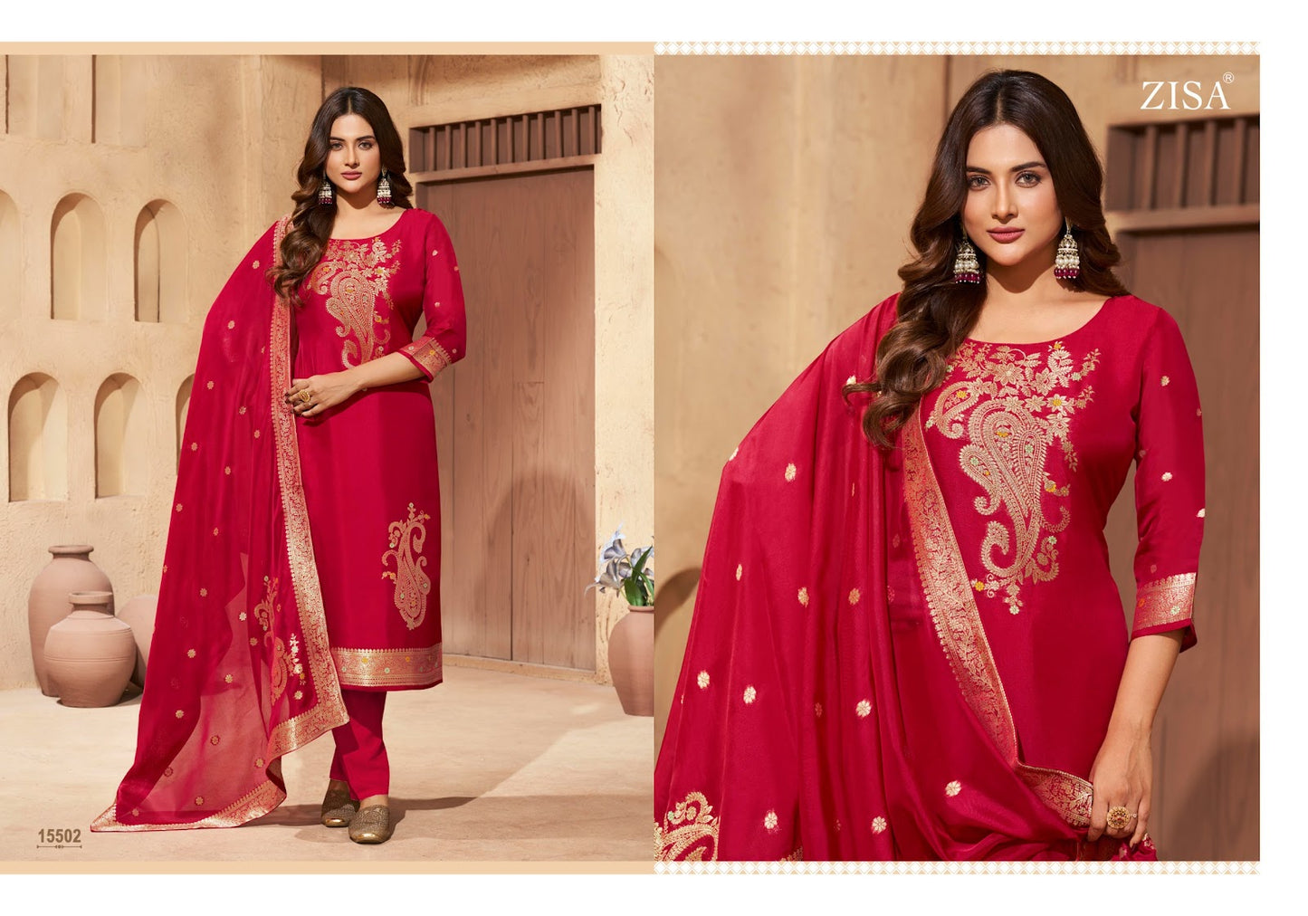 Saiyaara Zisa Pure Silk Pant Style Suits Wholesaler Ahmedabad