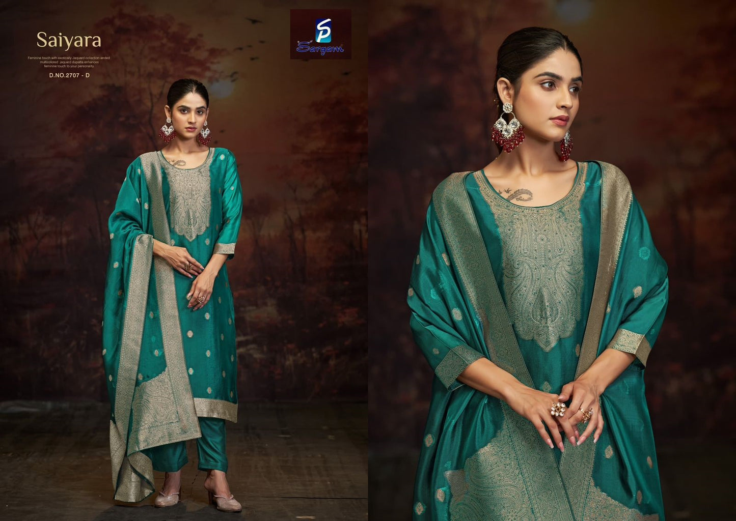 Saiyara Sargam Prints Banglori Silk Pant Style Suits Supplier Ahmedabad