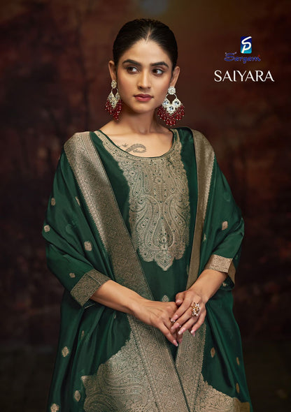 Saiyara Sargam Prints Banglori Silk Pant Style Suits Supplier Ahmedabad