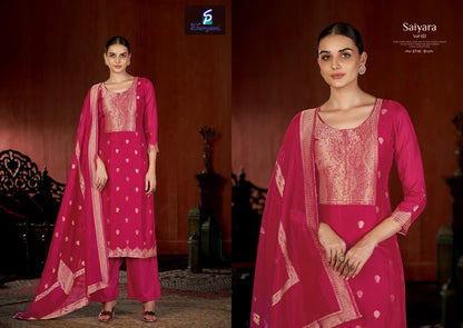 Saiyara Vol 2 Sargam Prints Silk Jacquard Pant Style Suits Wholesale Price