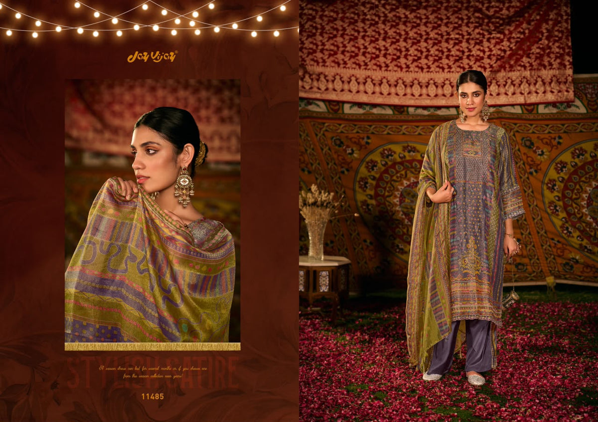 Saj Dhaj Ke Jay Vijay Kanjivaram Pant Style Suits Exporter Gujarat