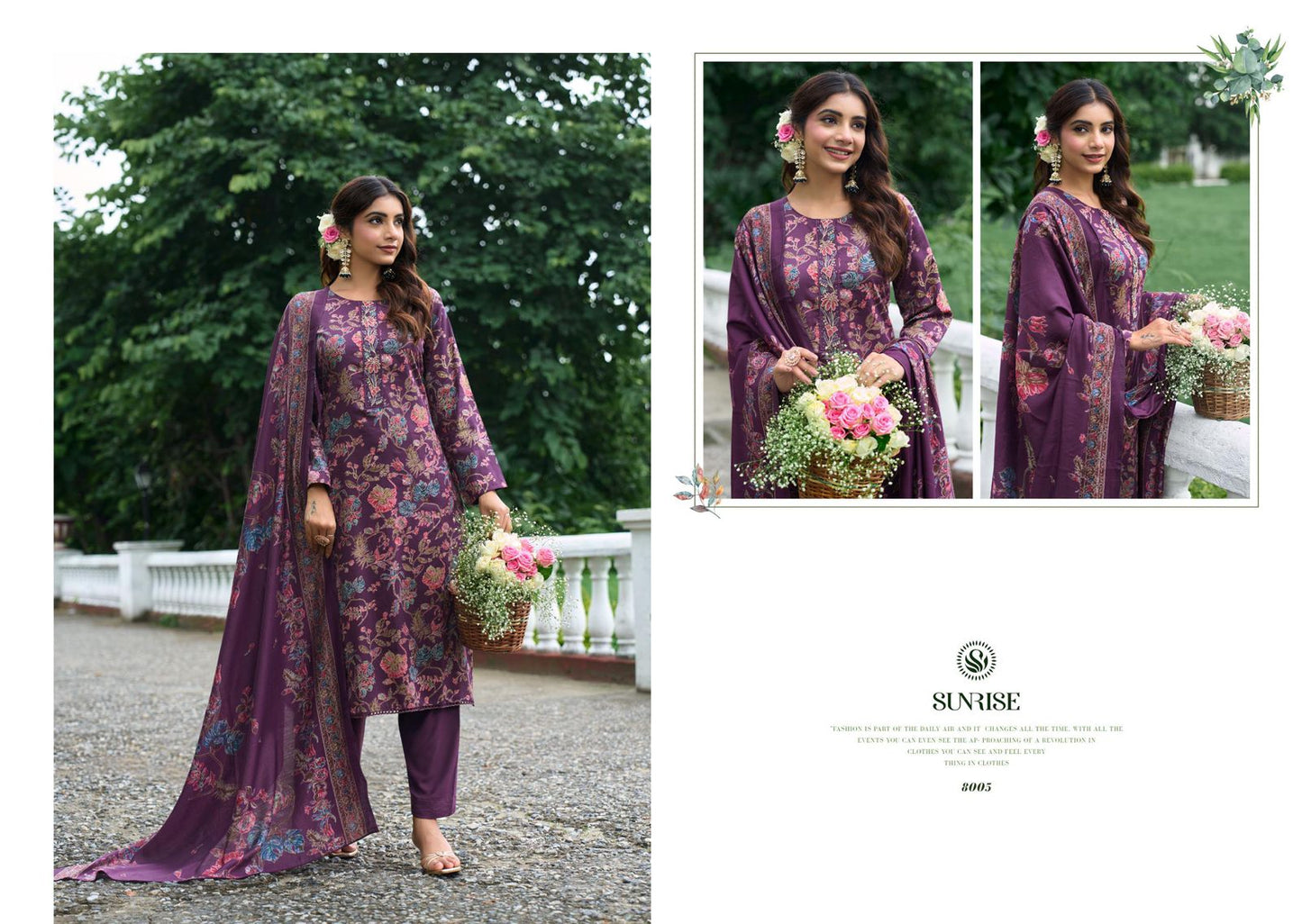 Sajaan Vol 8 Sunrise Jam Satin Pant Style Suits Supplier