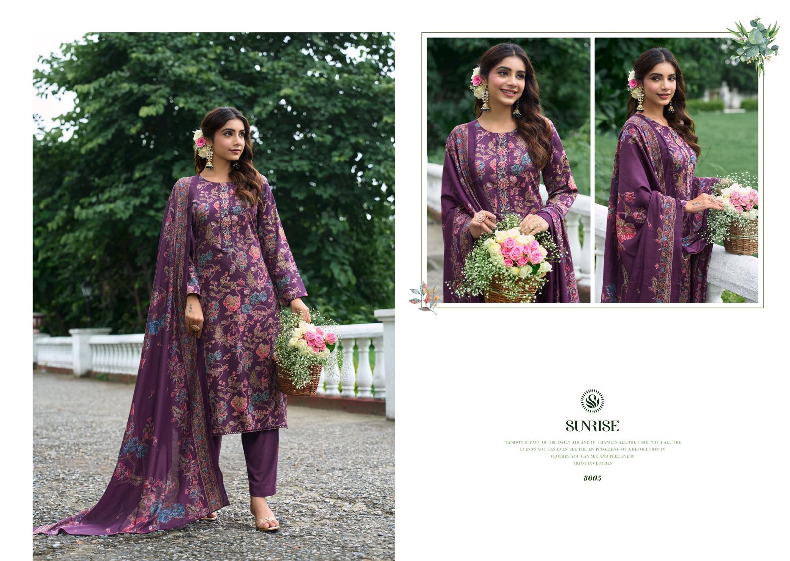 Sajaan Vol 8 Sunrise Jam Satin Pant Style Suits Supplier