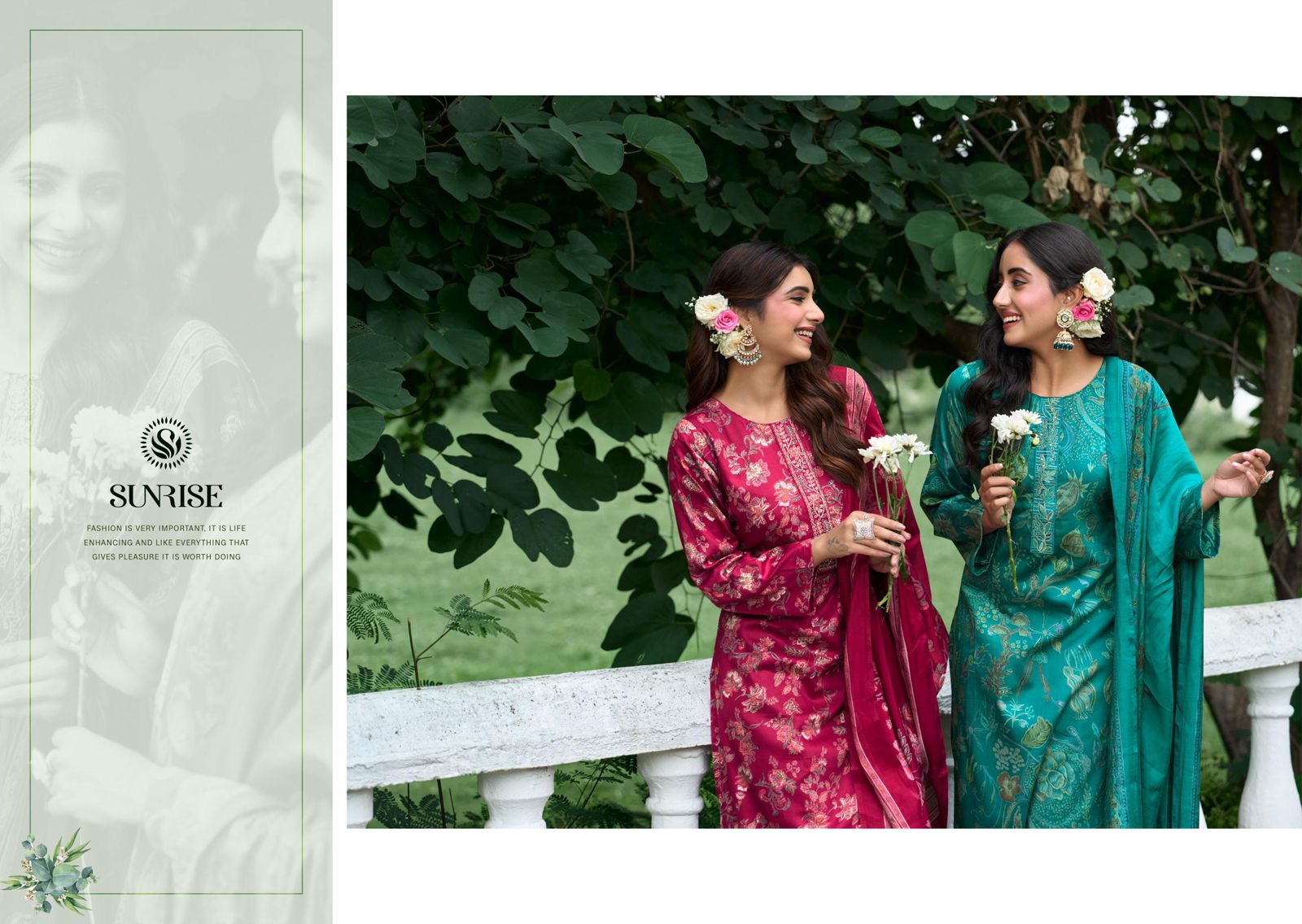 Sajaan Vol 8 Sunrise Jam Satin Pant Style Suits Supplier