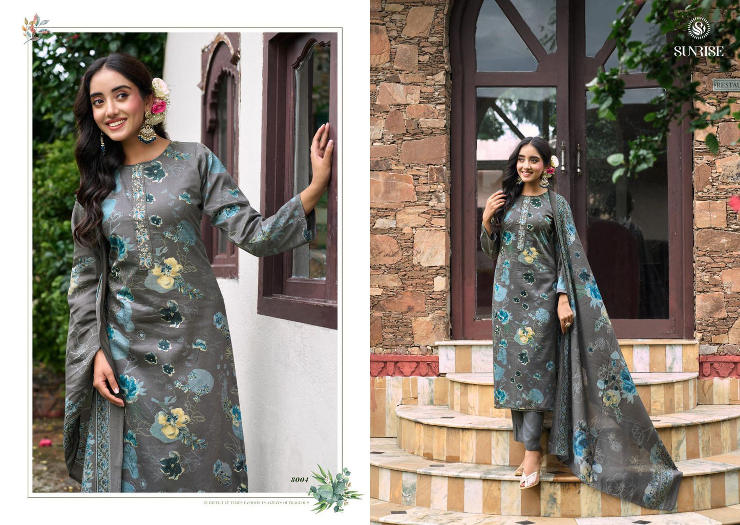 Sajaan Vol 8 Sunrise Jam Satin Pant Style Suits Supplier