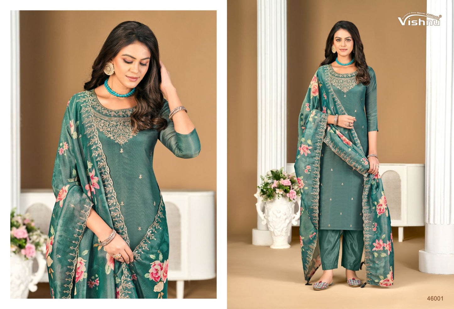 Sajada Vol 2 Vishnu Impex Shimmer Pant Style Suits Exporter