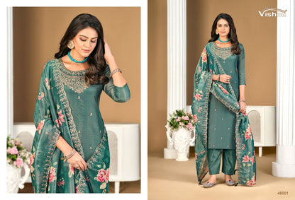 Sajada Vol 2 Vishnu Impex Shimmer Pant Style Suits Exporter