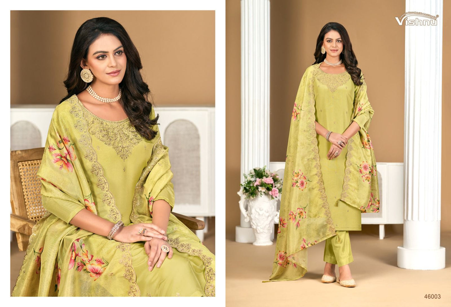 Sajada Vol 2 Vishnu Impex Shimmer Pant Style Suits Exporter