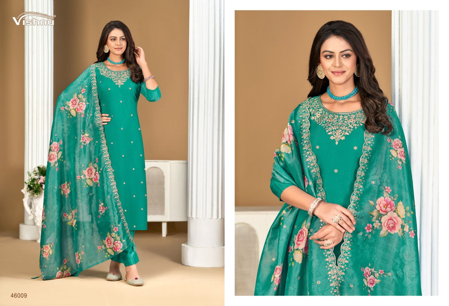 Sajada Vol 2 Vishnu Impex Shimmer Pant Style Suits Exporter