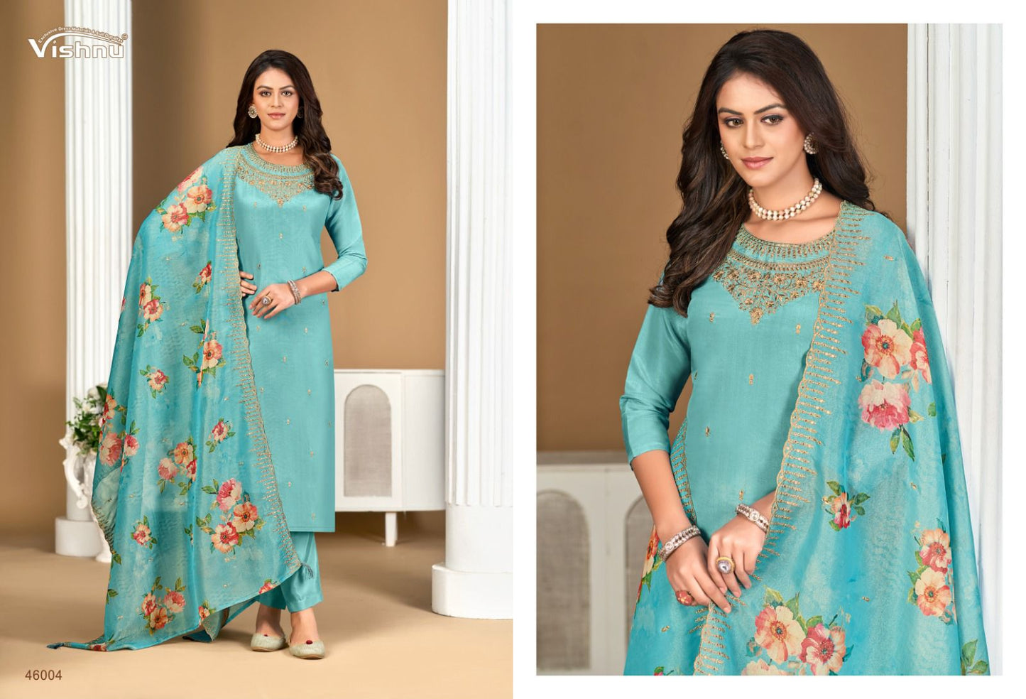 Sajada Vol 2 Vishnu Impex Shimmer Pant Style Suits Exporter