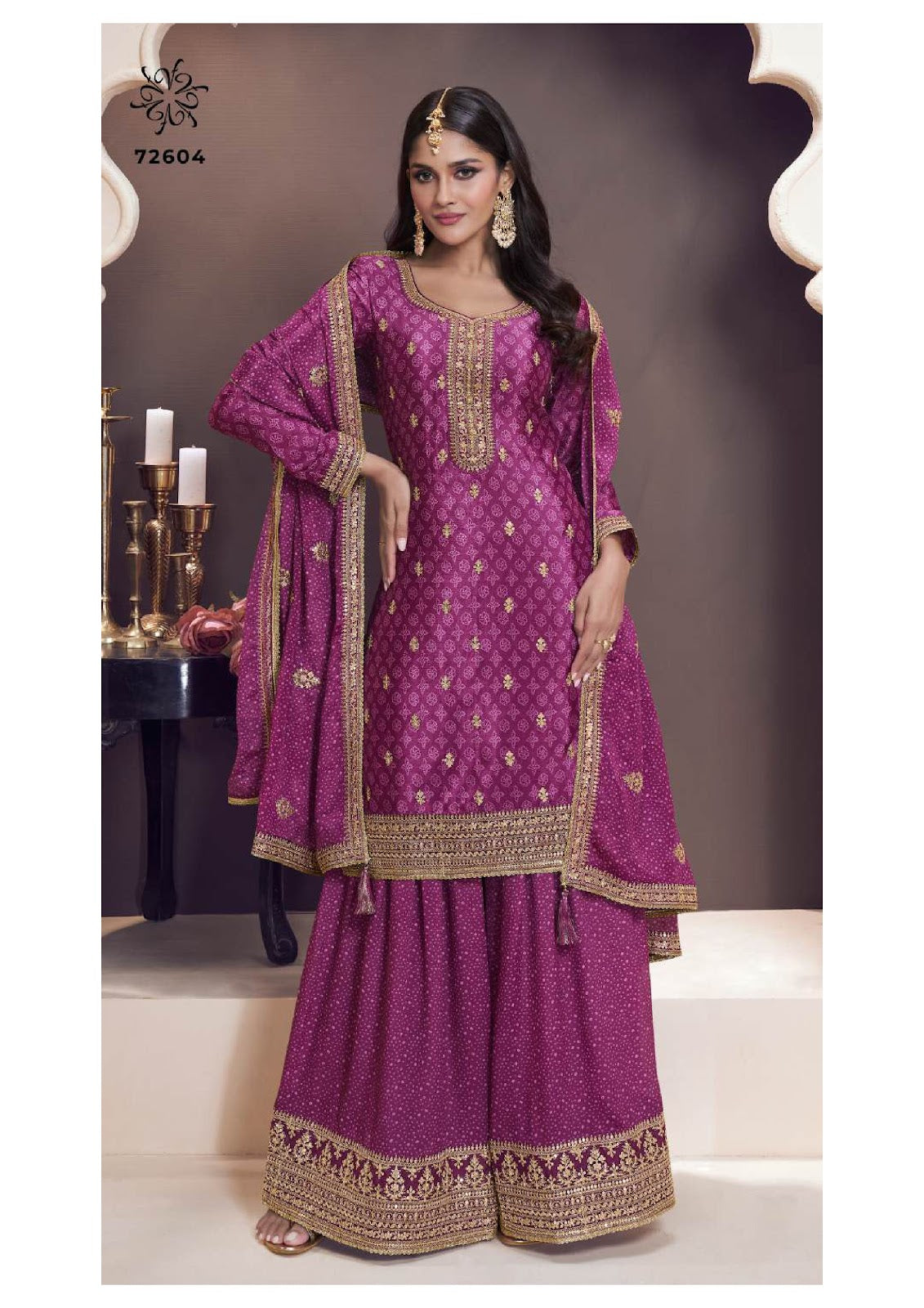 Sajanee Kuleesh Vinay Fashion Llp Chinon Sharara Style Suits Manufacturer India