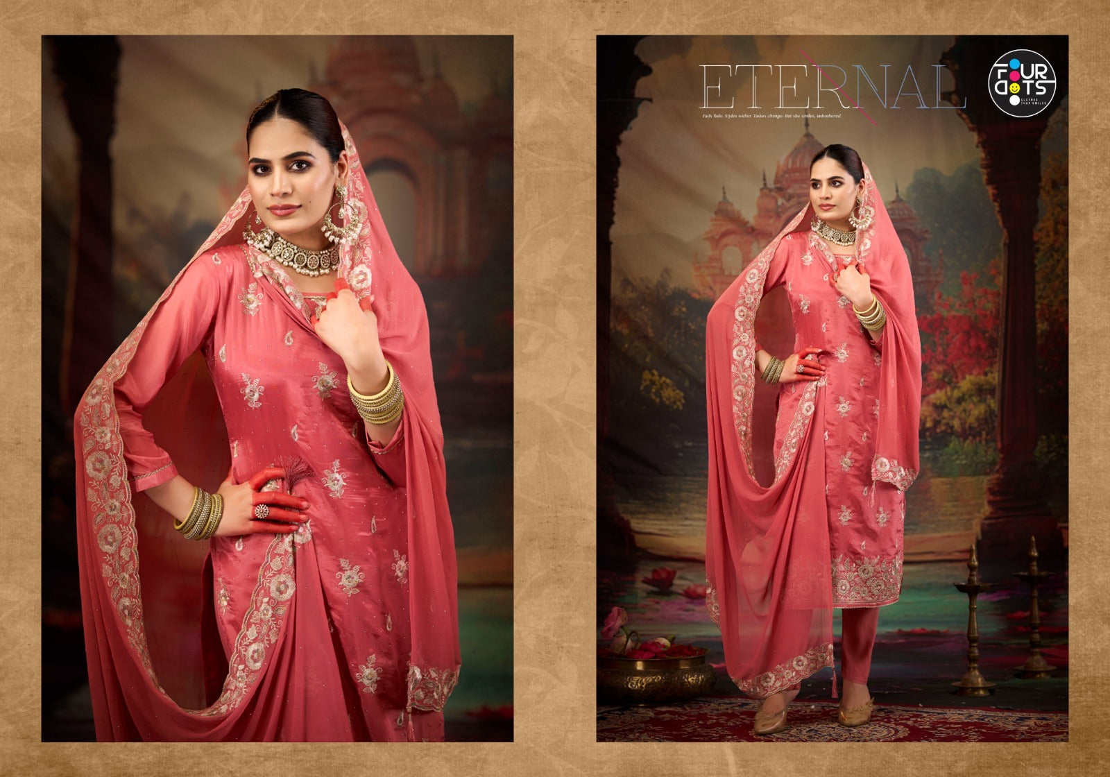Sajani Four Dots Organza Pant Style Suits Manufacturer Gujarat