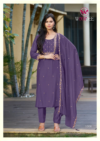 Sajani Woodee Viscose Readymade Pant Style Suits Wholesaler India