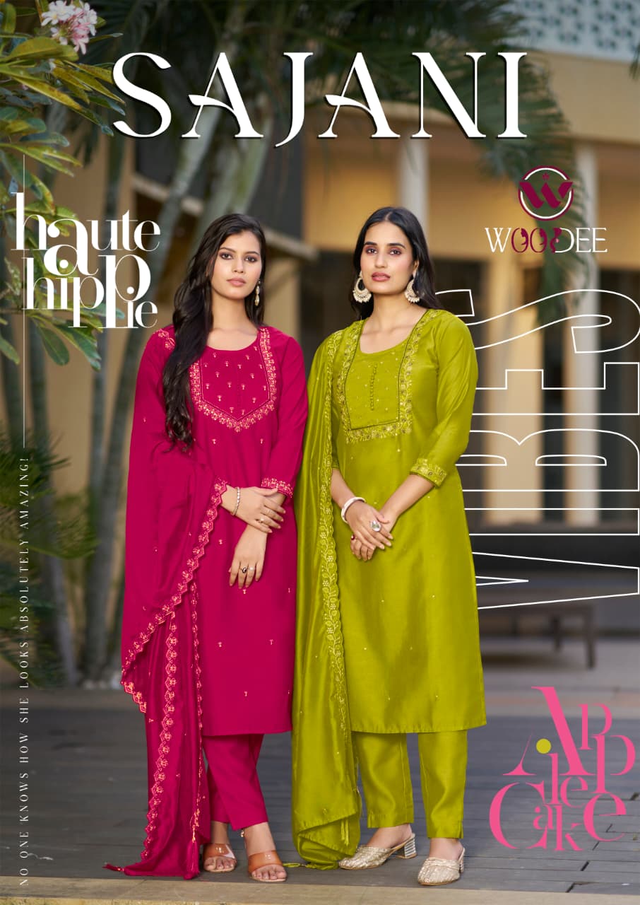 Sajani Woodee Viscose Readymade Pant Style Suits Wholesaler India