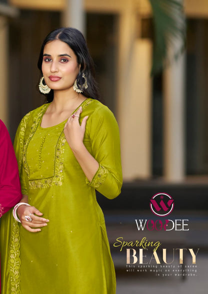 Sajani Woodee Viscose Readymade Pant Style Suits Wholesaler India