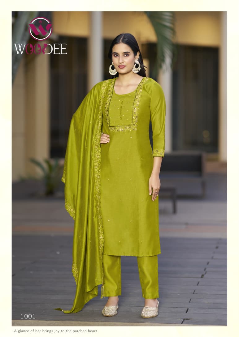 Sajani Woodee Viscose Readymade Pant Style Suits Wholesaler India