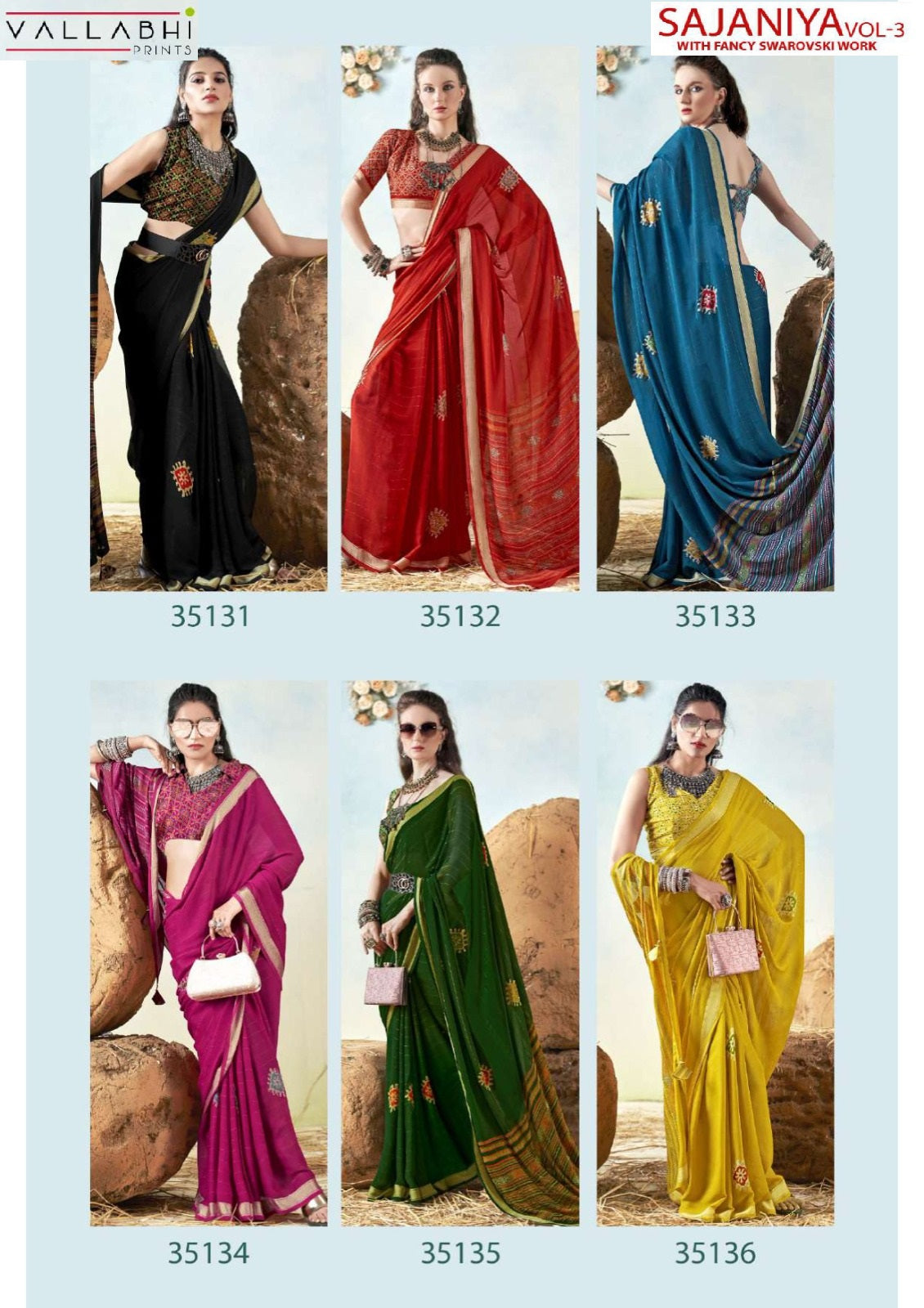 Sajaniya Vol 3 Vallabhi Prints Moss Sarees Manufacturer India