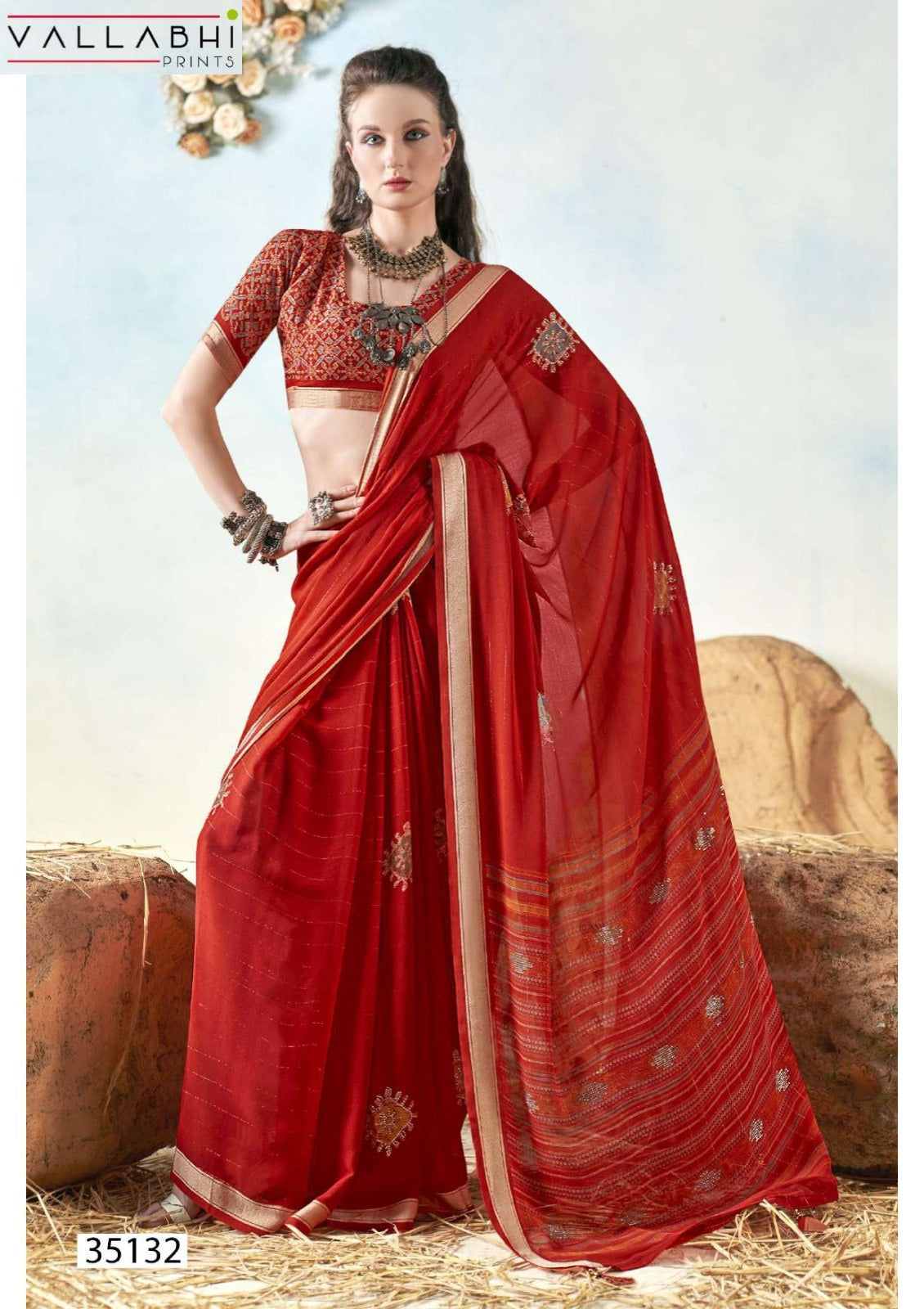 Sajaniya Vol 3 Vallabhi Prints Moss Sarees Manufacturer India