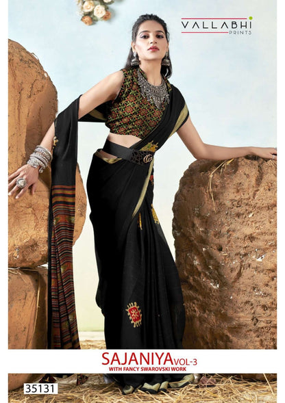 Sajaniya Vol 3 Vallabhi Prints Moss Sarees Manufacturer India