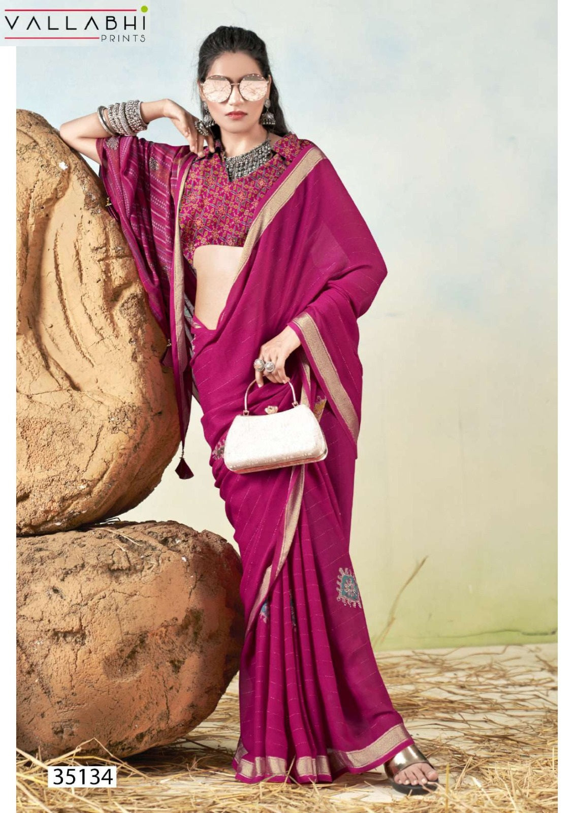 Sajaniya Vol 3 Vallabhi Prints Moss Sarees Manufacturer India