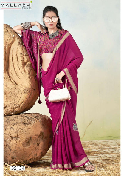 Sajaniya Vol 3 Vallabhi Prints Moss Sarees Manufacturer India