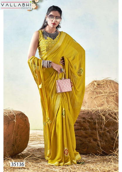 Sajaniya Vol 3 Vallabhi Prints Moss Sarees Manufacturer India