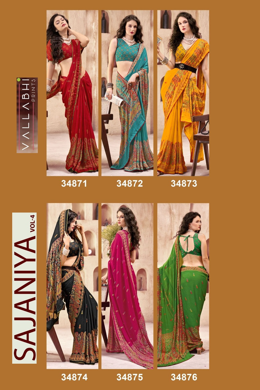 Sajaniya Vol 4 Vallabhi Prints Moss Sarees Manufacturer Gujarat