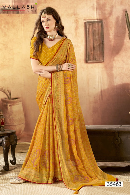 Sajaniya Vol 7 Vallabhi Prints Georgette Sarees Supplier