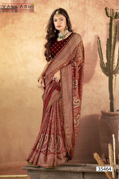 Sajaniya Vol 7 Vallabhi Prints Georgette Sarees Supplier