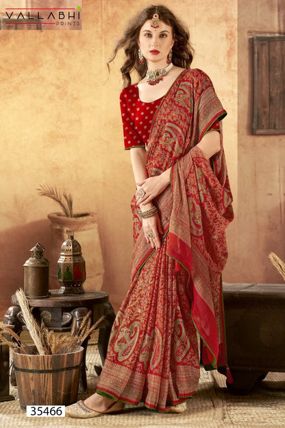 Sajaniya Vol 7 Vallabhi Prints Georgette Sarees Supplier