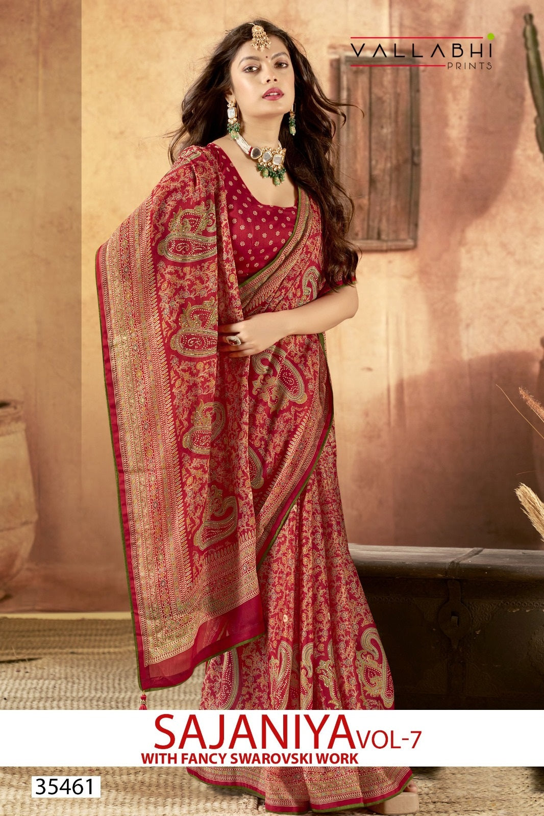 Sajaniya Vol 7 Vallabhi Prints Georgette Sarees Supplier