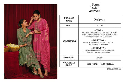 Sajawat Jay Vijay Premium Silk Pant Style Suits Wholesale Price