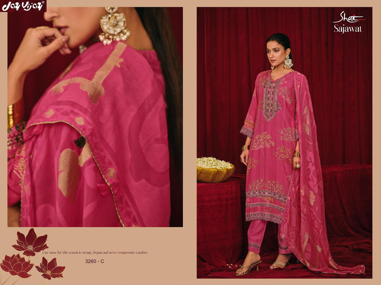 Sajawat Jay Vijay Premium Silk Pant Style Suits Wholesale Price