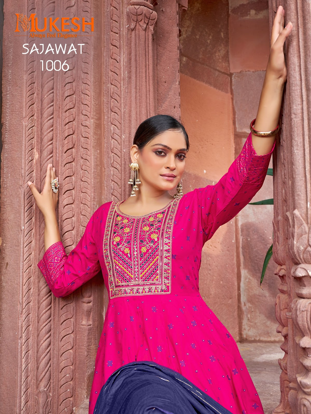 Sajawat Mukesh Banwery Rayon 14Kg Readymade Anarkali Suits Wholesale Price