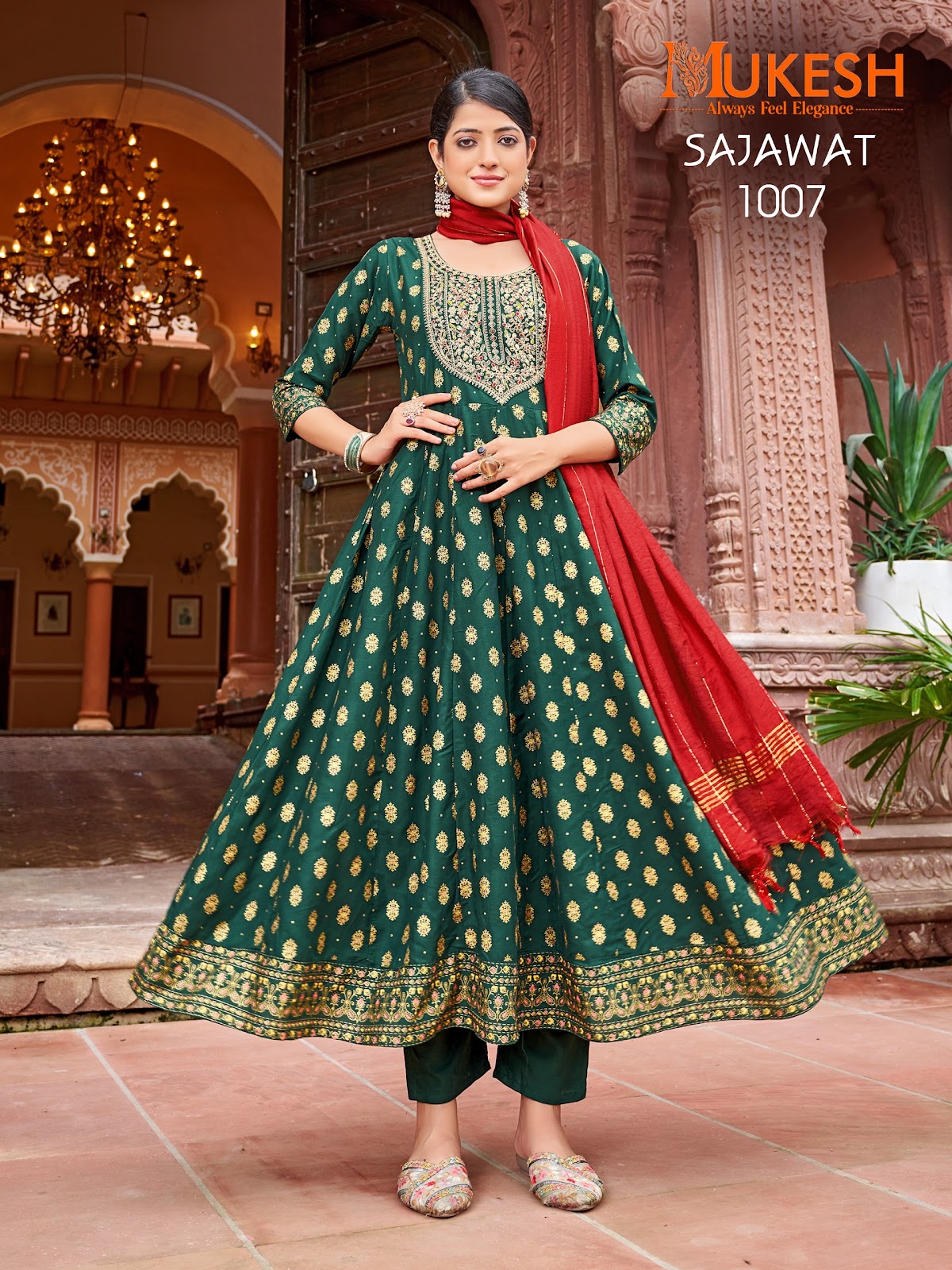 Sajawat Mukesh Banwery Rayon 14Kg Readymade Anarkali Suits Wholesale Price