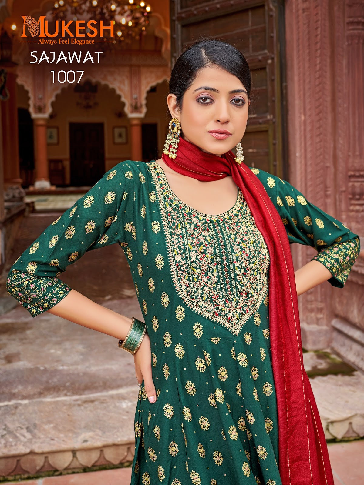 Sajawat Mukesh Banwery Rayon 14Kg Readymade Anarkali Suits Wholesale Price