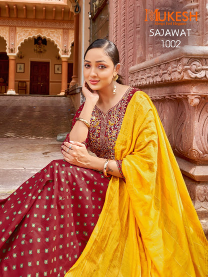 Sajawat Mukesh Banwery Rayon 14Kg Readymade Anarkali Suits Wholesale Price