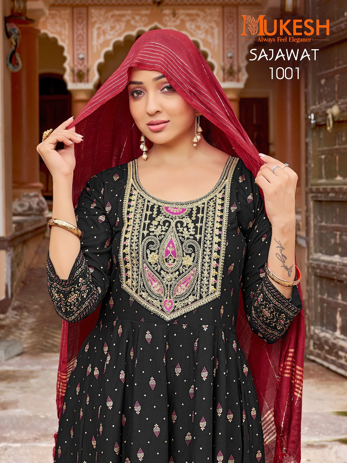 Sajawat Mukesh Banwery Rayon 14Kg Readymade Anarkali Suits Wholesale Price