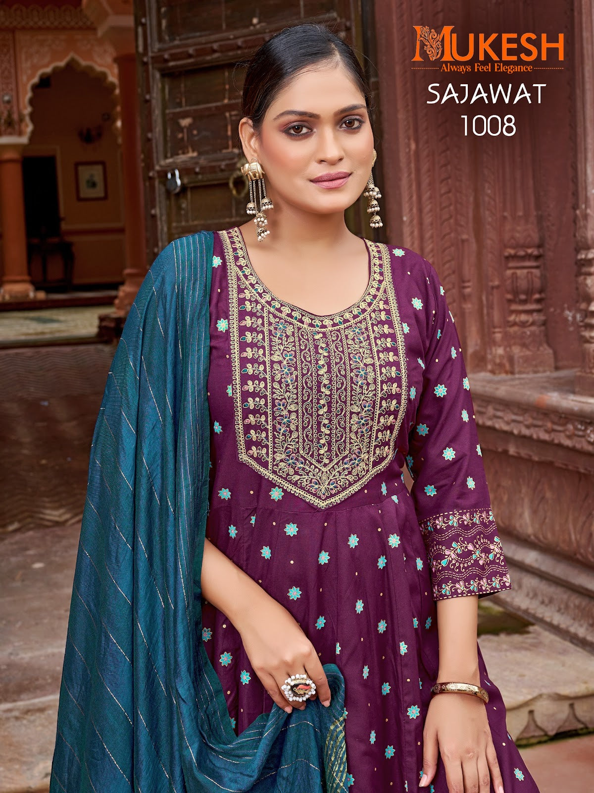 Sajawat Mukesh Banwery Rayon 14Kg Readymade Anarkali Suits Wholesale Price