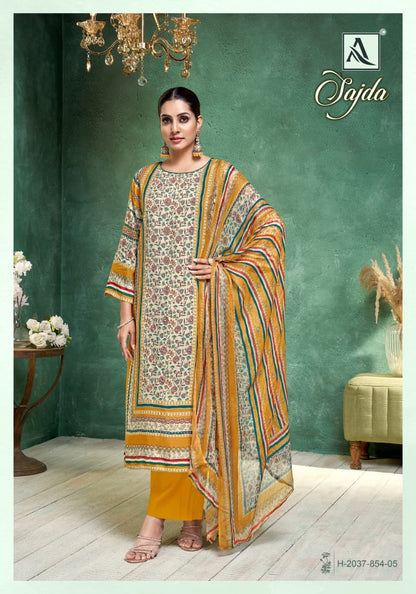 Sajda Alok Viscose Muslin Karachi Salwar Suits Wholesaler Ahmedabad