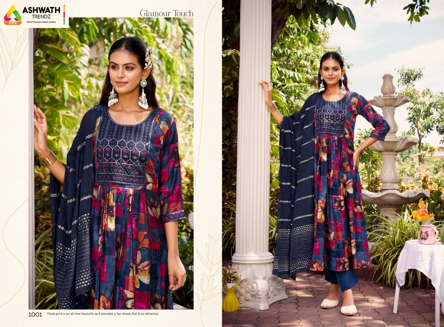 Sajda Ashwath Roman Silk Readymade Anarkali Suits Exporter Gujarat